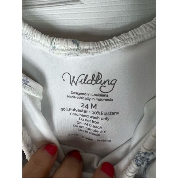 Well Dressed Wolf Wilding Girls Floral Ruffle Swimsuit Size 24m - Picture 3 of 4